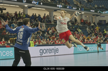 Mens' EHF Euro 2022 Debrecen(Főnix Arena)Denmark v Montenegro-stock-foto