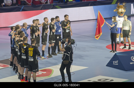 Mens' EHF Euro 2022 Debrecen(Főnix Arena)Denmark v Montenegro-stock-foto