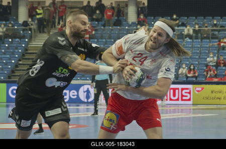 Mens' EHF Euro 2022 Debrecen(Főnix Arena)Denmark v Montenegro-stock-foto
