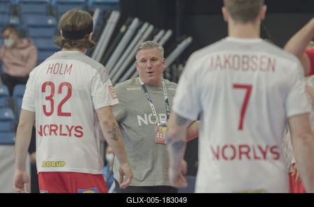 Mens' EHF Euro 2022 Debrecen(Főnix Arena)Denmark v Montenegro-stock-foto