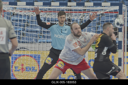 Mens' EHF Euro 2022 Debrecen(Főnix Arena)Denmark v Montenegro-stock-foto