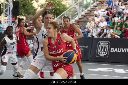 3X3 Street Basketball U18 DEBRECEN/HUNGARY-stock-foto