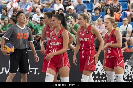 3X3 Street Basketball U18 DEBRECEN/HUNGARY-stock-foto