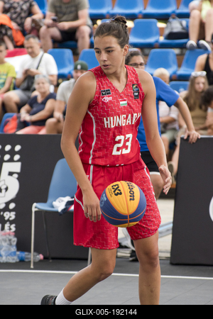 3X3 Street Basketball U18 DEBRECEN/HUNGARY-stock-foto