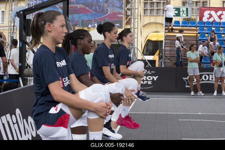 3X3 Street Basketball U18 DEBRECEN/HUNGARY-stock-foto