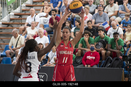 3X3 Street Basketball U18 DEBRECEN/HUNGARY-stock-foto