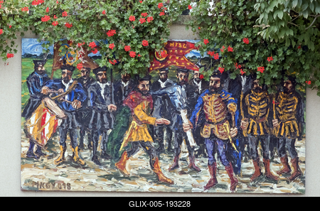 Hajdúszoboszló festményei és szobrai.-stock-foto