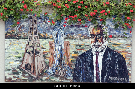 Hajdúszoboszló festményei és szobrai.-stock-foto