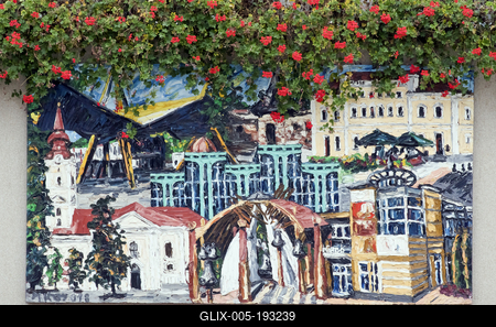 Hajdúszoboszló festményei és szobrai.-stock-foto