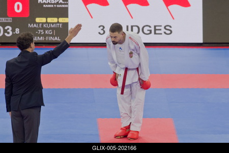 26th Karate World Senior Championsips Budapest 2023-stock-foto