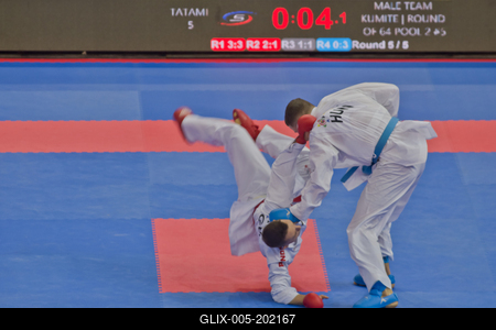 26th Karate World Senior Championsips Budapest 2023-stock-foto