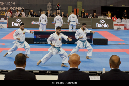 26th Karate World Senior Championsips Budapest 2023-stock-foto