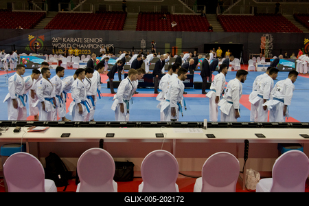 26th Karate World Senior Championsips Budapest 2023-stock-foto