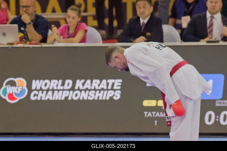 26th Karate World Senior Championsips Budapest 2023-stock-foto