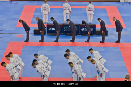 26th Karate World Senior Championsips Budapest 2023-stock-foto