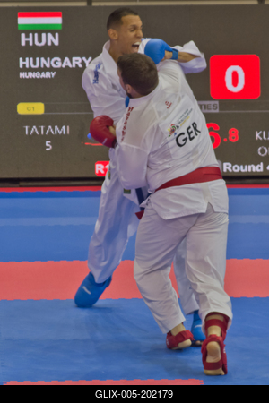 26th Karate World Senior Championsips Budapest 2023-stock-foto