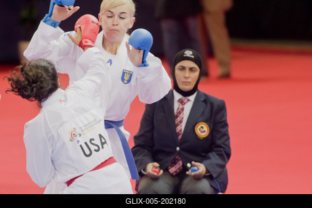 26th Karate World Senior Championsips Budapest 2023-stock-foto