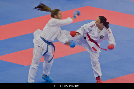 26th Karate World Senior Championsips Budapest 2023-stock-foto