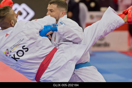 26th Karate World Senior Championsips Budapest 2023-stock-foto