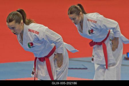 26th Karate World Senior Championsips Budapest 2023-stock-foto