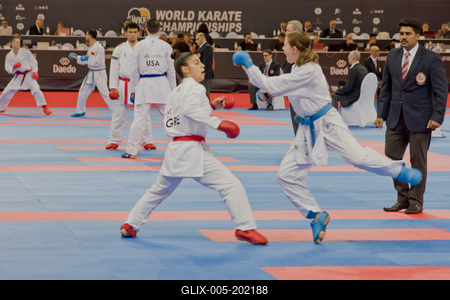 26th Karate World Senior Championsips Budapest 2023-stock-foto