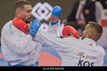 26th Karate World Senior Championsips Budapest 2023-stock-foto