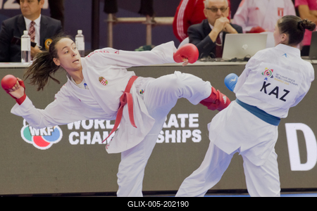 26th Karate World Senior Championsips Budapest 2023-stock-foto