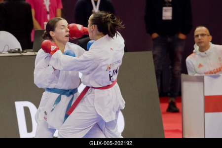 26th Karate World Senior Championsips Budapest 2023-stock-foto