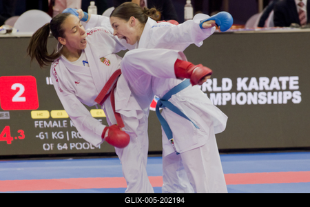 26th Karate World Senior Championsips Budapest 2023-stock-foto