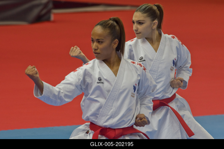 26th Karate World Senior Championsips Budapest 2023-stock-foto