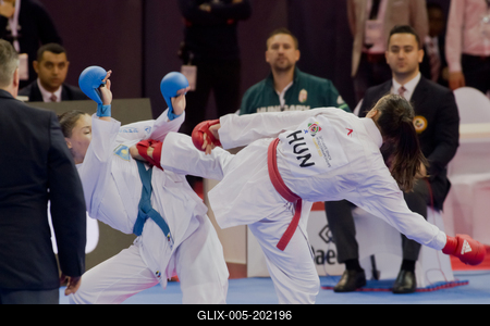 26th Karate World Senior Championsips Budapest 2023-stock-foto