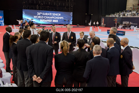 26th Karate World Senior Championsips Budapest 2023-stock-foto