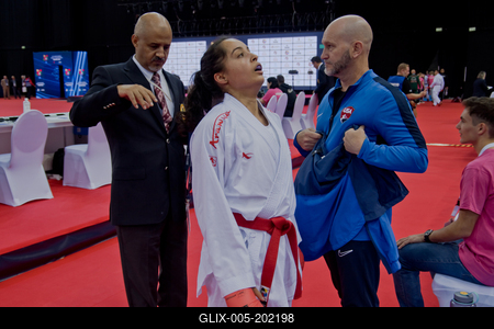 26th Karate World Senior Championsips Budapest 2023-stock-foto