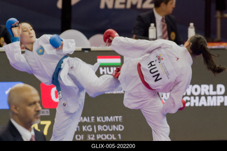 26th Karate World Senior Championsips Budapest 2023-stock-foto