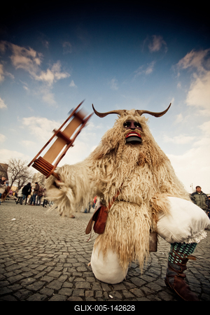 Busójárás Mohácson-stock-foto