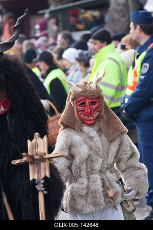 Busójárás Mohácson-stock-foto