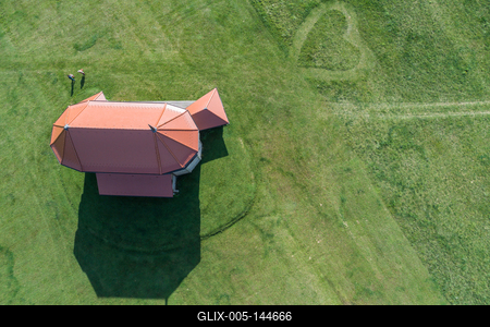 Magyarföld, Fatemplom-stock-foto