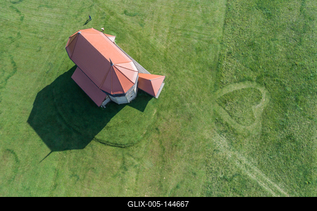 Magyarföld, Fatemplom-stock-foto