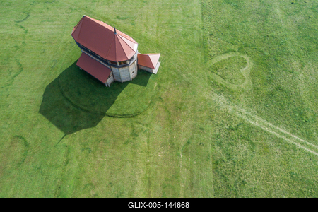 Magyarföld, Fatemplom-stock-foto