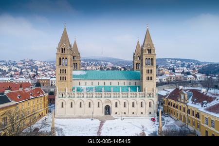A pécsi székesegyház-stock-foto