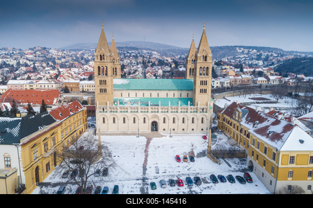 A pécsi székesegyház-stock-foto