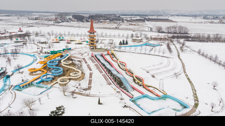 AquaCity Vízicsúszda- és Élménypark, Zalaegerszeg-stock-foto