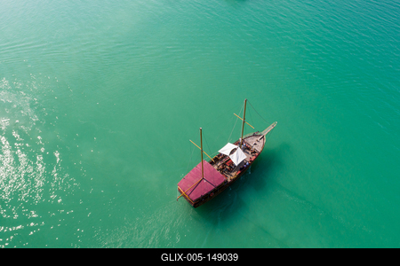 Kalózhajó a Balatonon-stock-foto