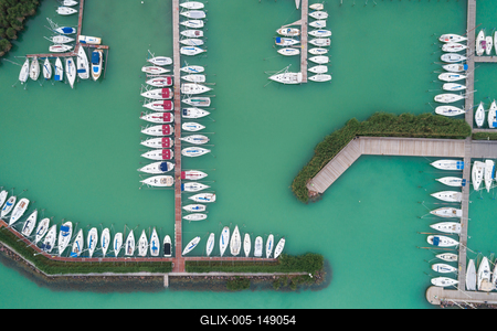 A balatonfüredi vitorláskikötő madártávlatból-stock-foto