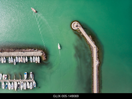 A siófoki kikötő madártávlatból-stock-foto