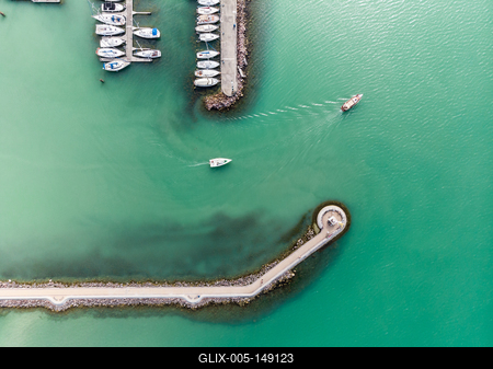 A siófoki kikötő madártávlatból-stock-foto
