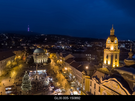 Aerial photo of Advent in Pecs, Hungary-stock-foto