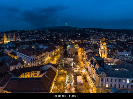 Aerial photo of Advent in Pecs, Hungary-stock-foto