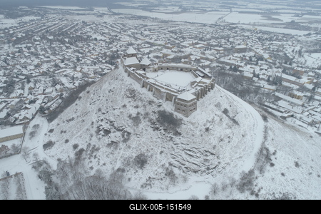 Sümeg, a vár télen-stock-foto