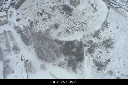 Sümeg, a vár télen-stock-foto